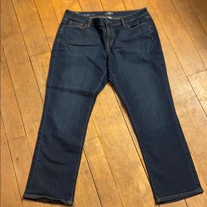Loft 10 petite curvy straight crop jeans